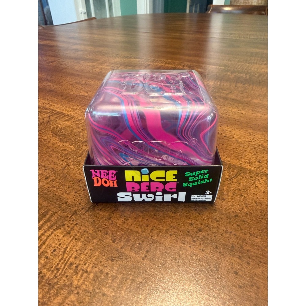 NeeDoh Nice Berg Swirl Blue Pink Purple Super Solid Squish NEW Sealed Schylling